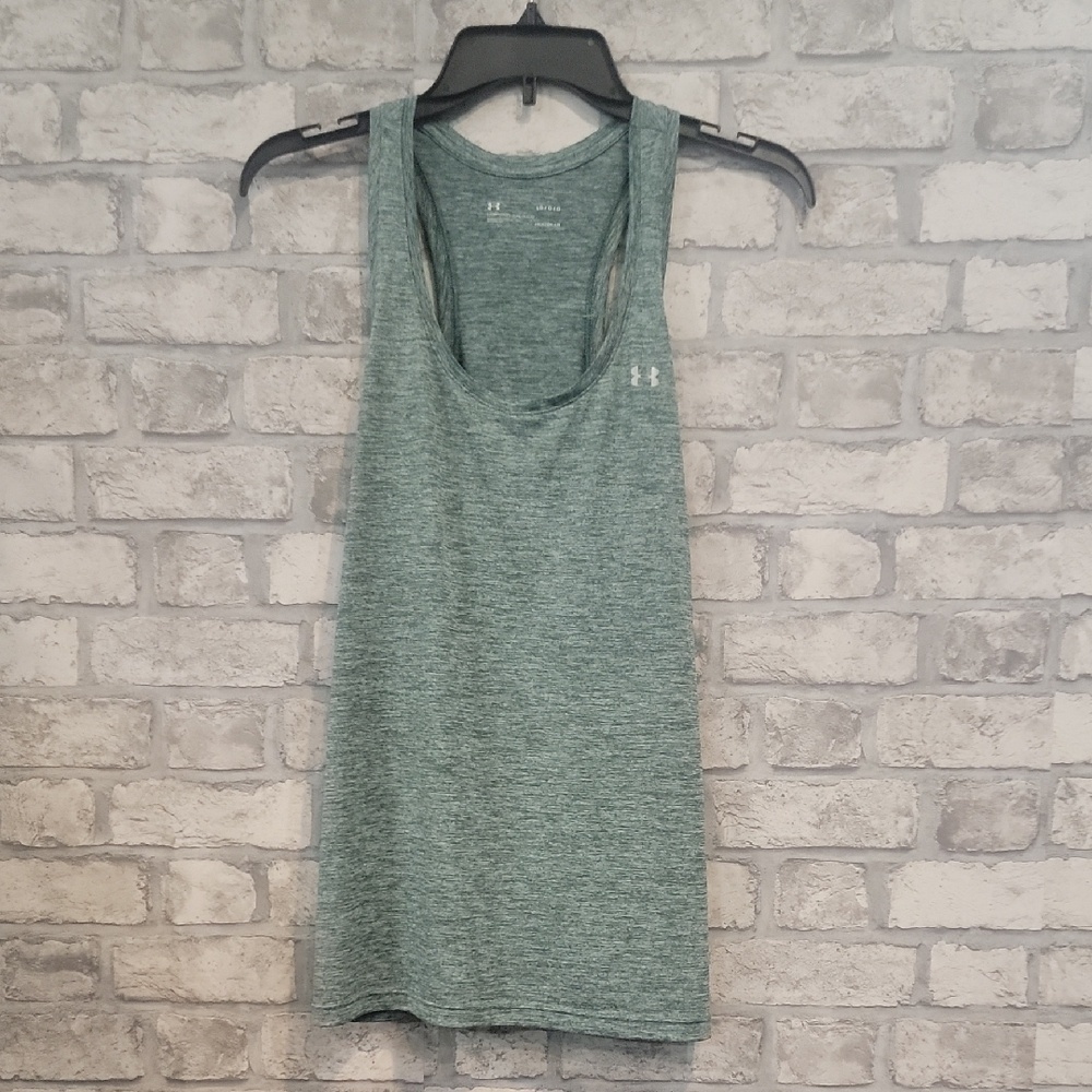 Under Armour Women's Heathered Green Tank Top Racerback Size Large